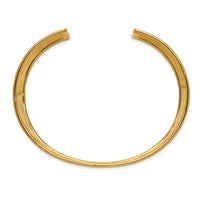 14k 37mm Hammered Polished Cuff Bangle-DB561