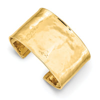 14k 37mm Hammered Polished Cuff Bangle-DB561