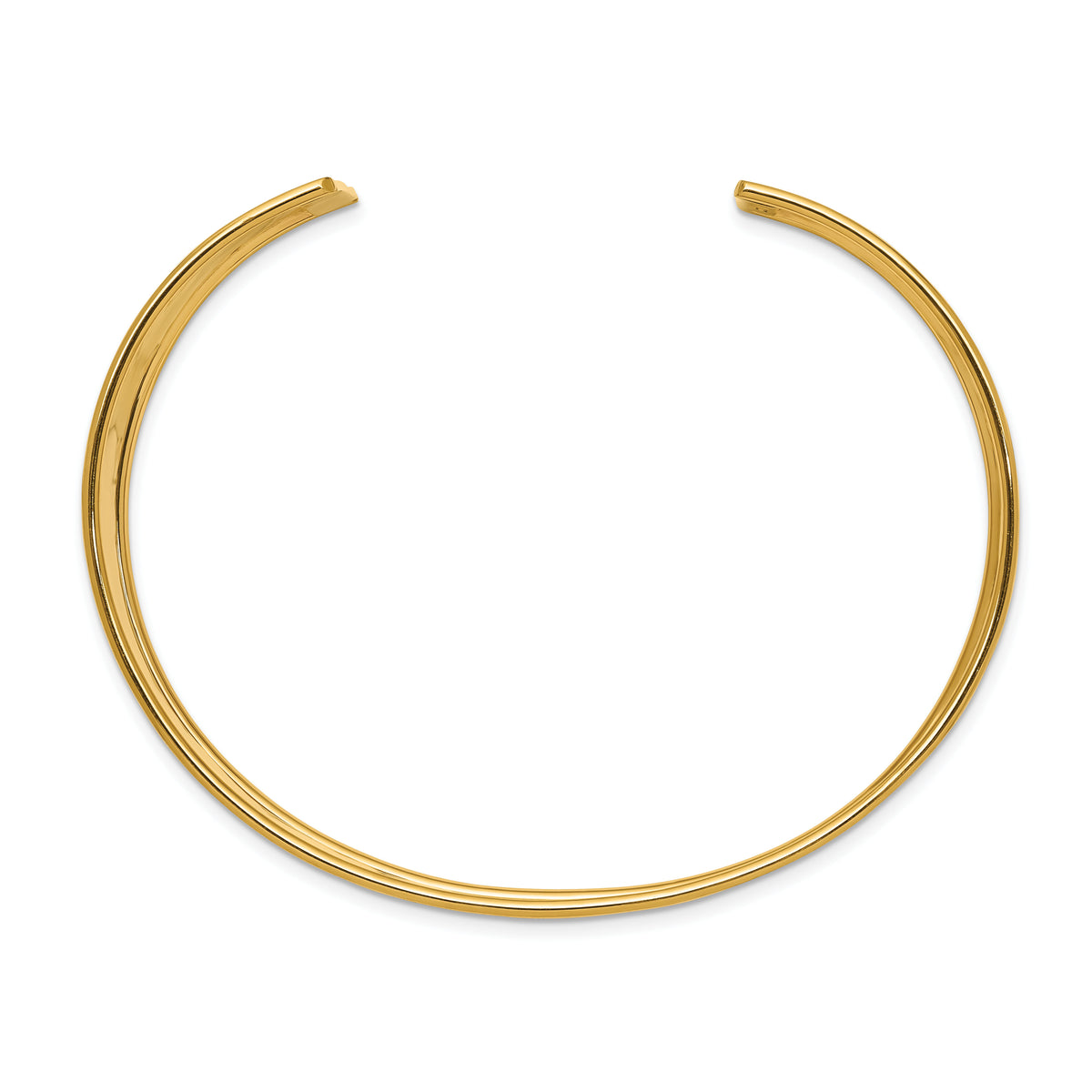 14k 19mm Hammered Polished Cuff Bangle-DB562