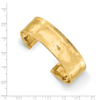 14k 19mm Hammered Polished Cuff Bangle-DB562