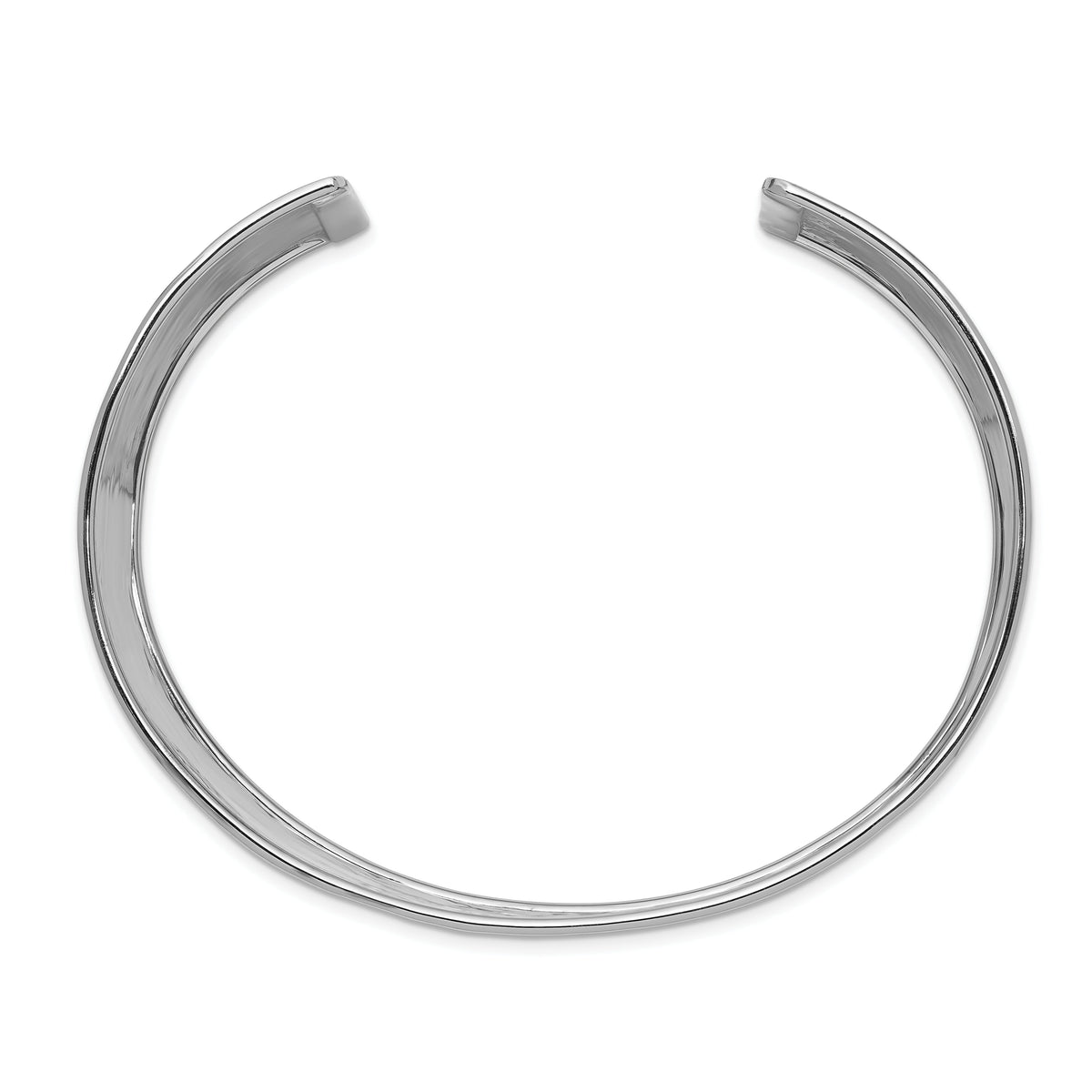 14k WG 37mm Hammered Polished Cuff Bangle-DB563