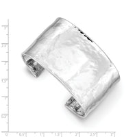 14k WG 37mm Hammered Polished Cuff Bangle-DB563