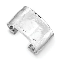 14k WG 37mm Hammered Polished Cuff Bangle-DB563