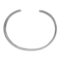 14k White Gold 19mm Hammered Polished Cuff Bangle-DB564