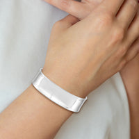 14k White Gold 18.5mm Polished Cuff Bangle-DB567