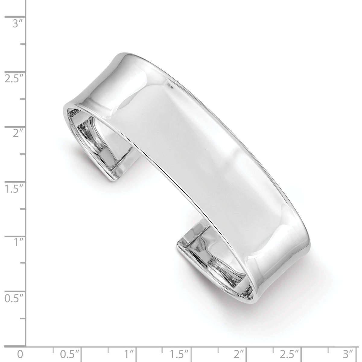14k White Gold 18.5mm Polished Cuff Bangle-DB567