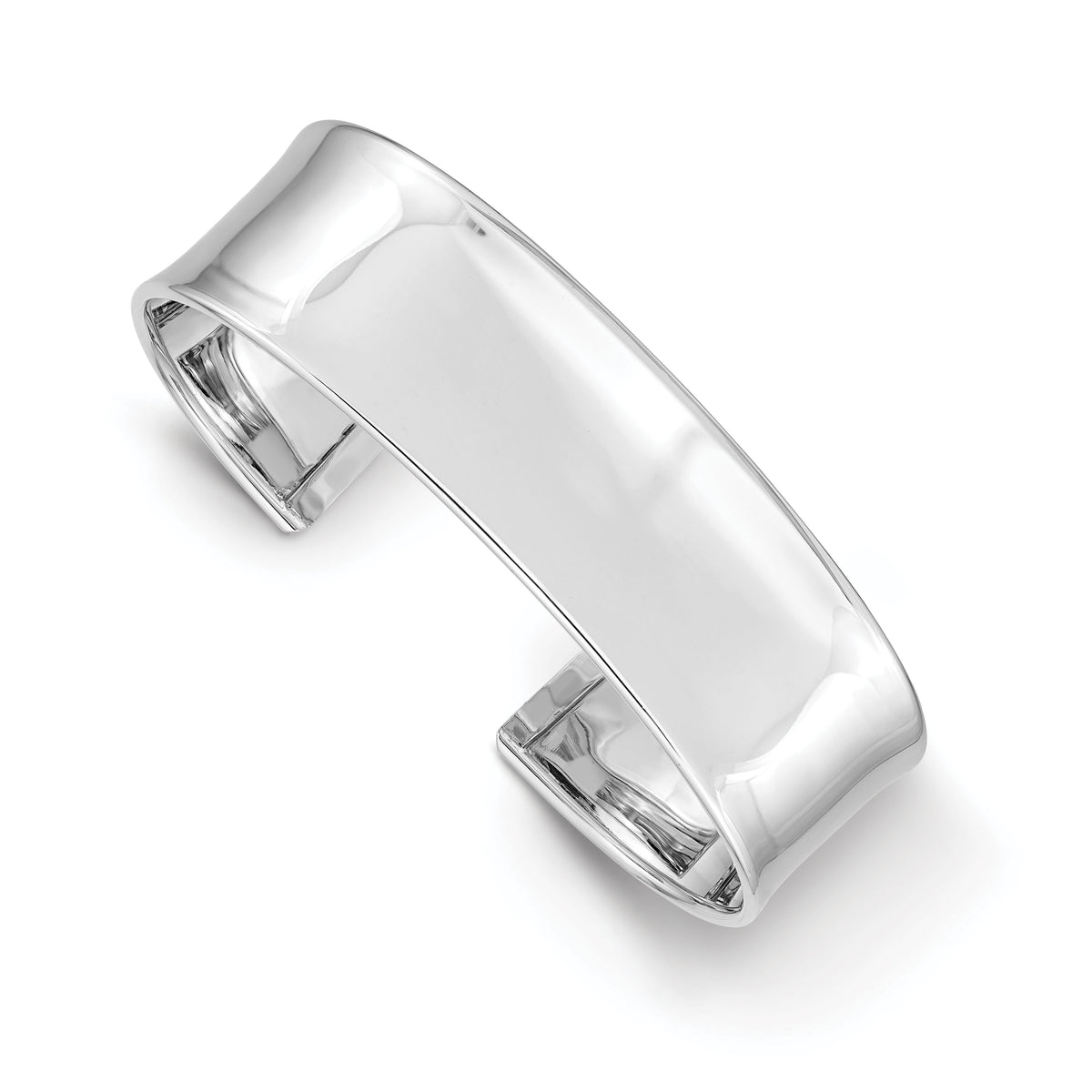 14k White Gold 18.5mm Polished Cuff Bangle-DB567