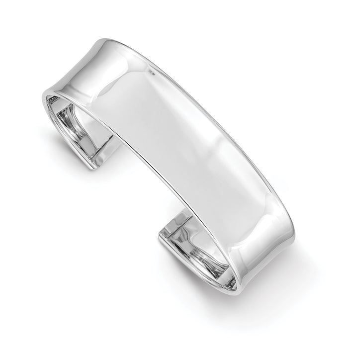14k White Gold 18.5mm Polished Cuff Bangle-DB567