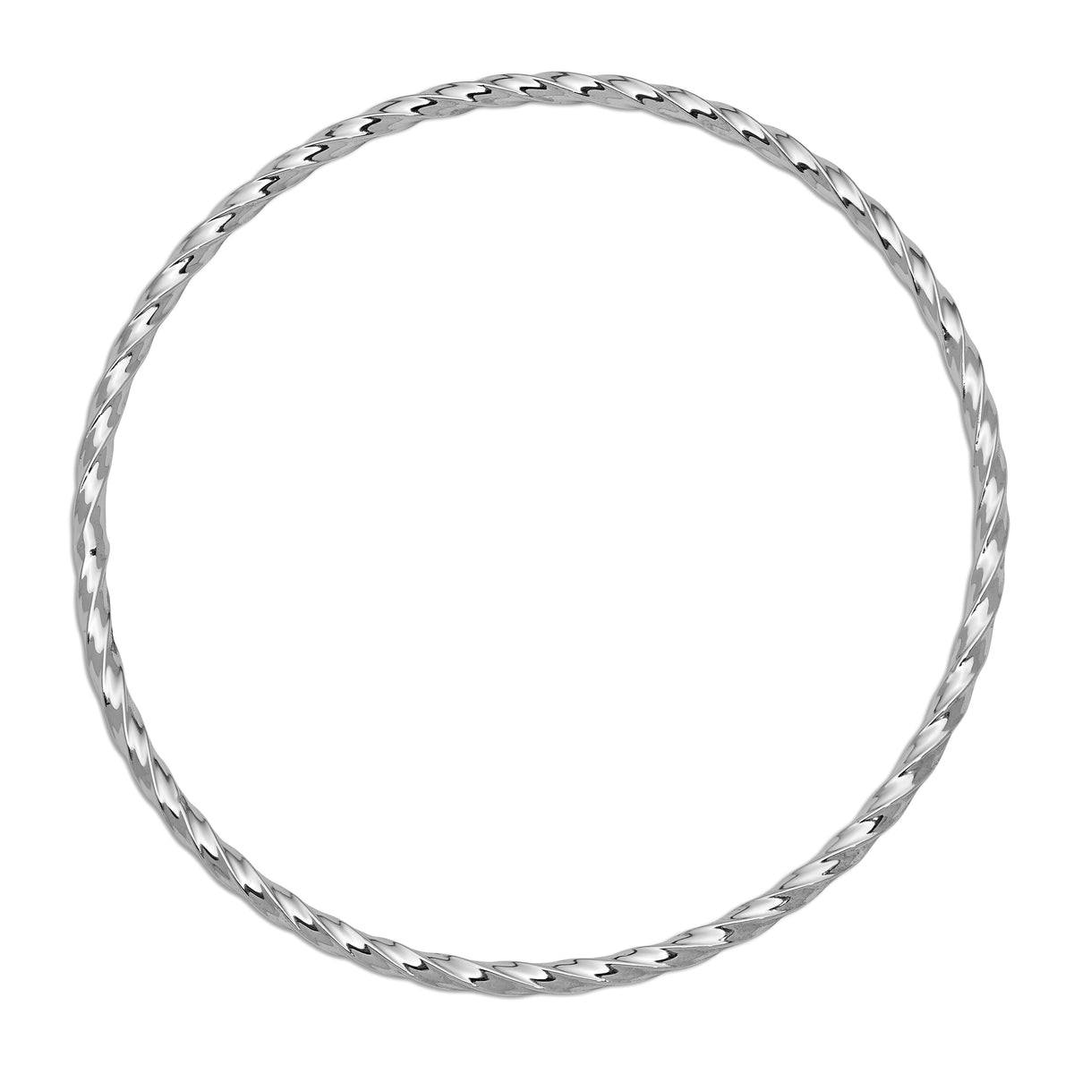 14k White Gold 2.50mm Twisted Slip-on Bangle-DB568