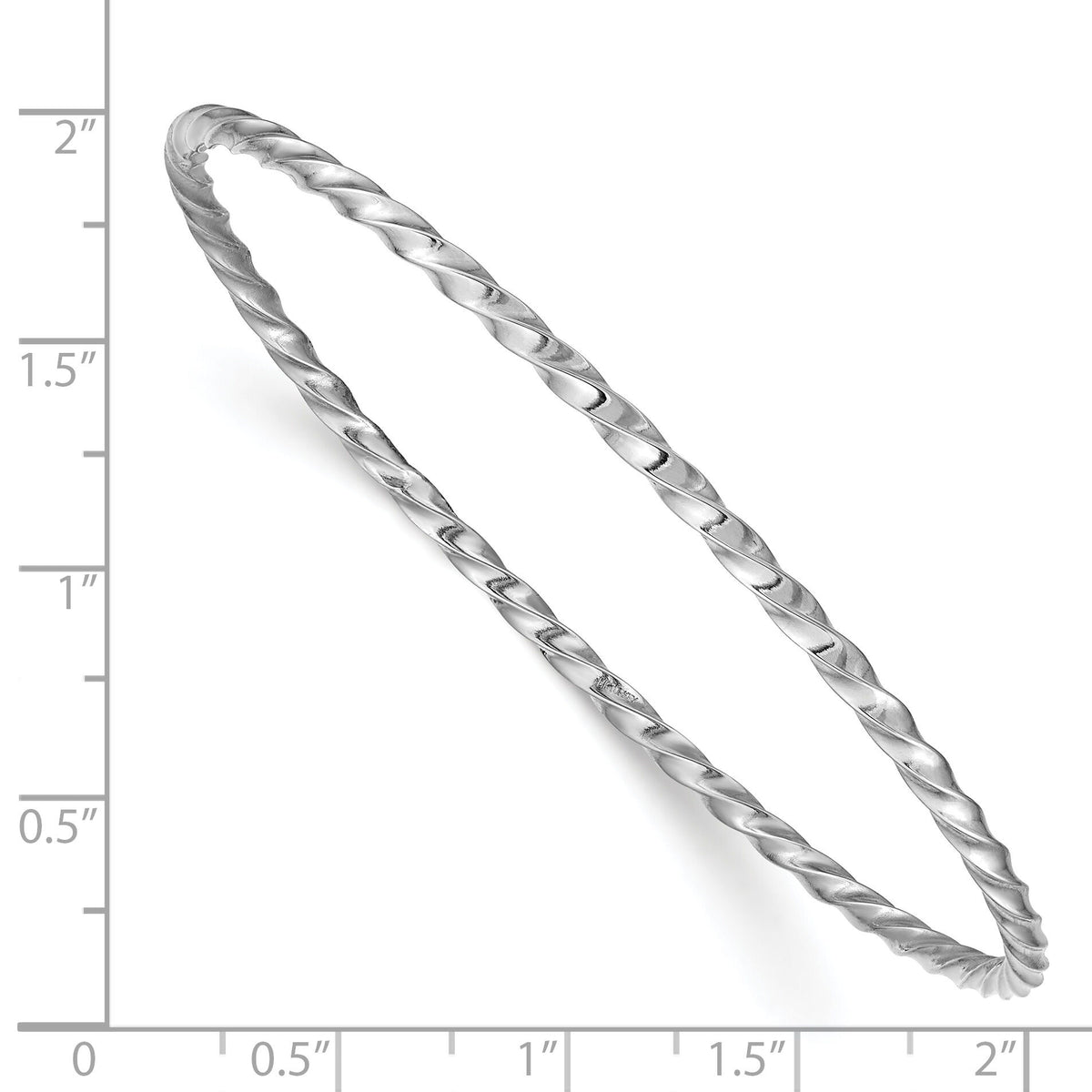14k White Gold 2.50mm Twisted Slip-on Bangle-DB568
