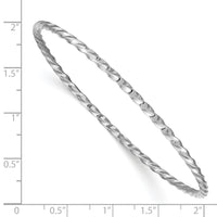 14k White Gold 2.50mm Twisted Slip-on Bangle-DB568