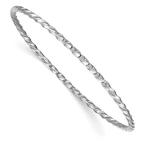 14k White Gold 2.50mm Twisted Slip-on Bangle-DB568