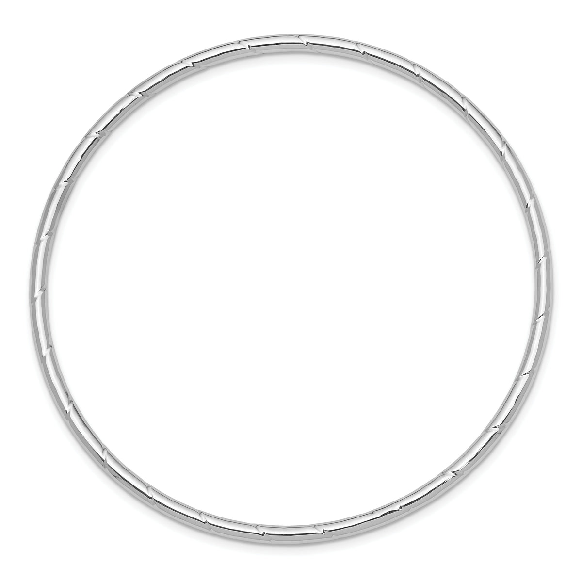 14k White Gold 2.5mm Grooved Slip-on Bangle-DB570