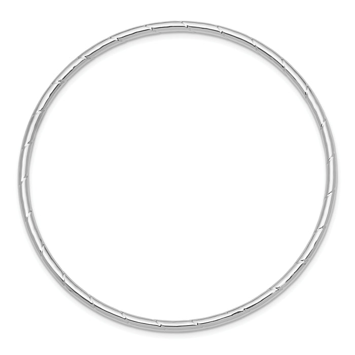 14k White Gold 2.5mm Grooved Slip-on Bangle-DB570
