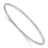 14k White Gold 2.5mm Grooved Slip-on Bangle-DB570