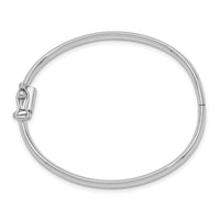 14k White Gold Polished Hinged Safety Clasp Baby Bangle-DB572