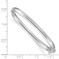 14k White Gold Polished Hinged Safety Clasp Baby Bangle-DB572