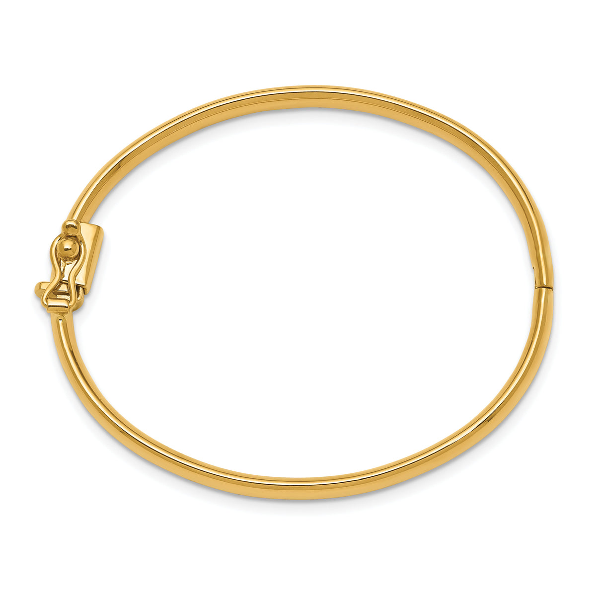 14k Polished Hinged Safety Clasp Baby Bangle-DB573