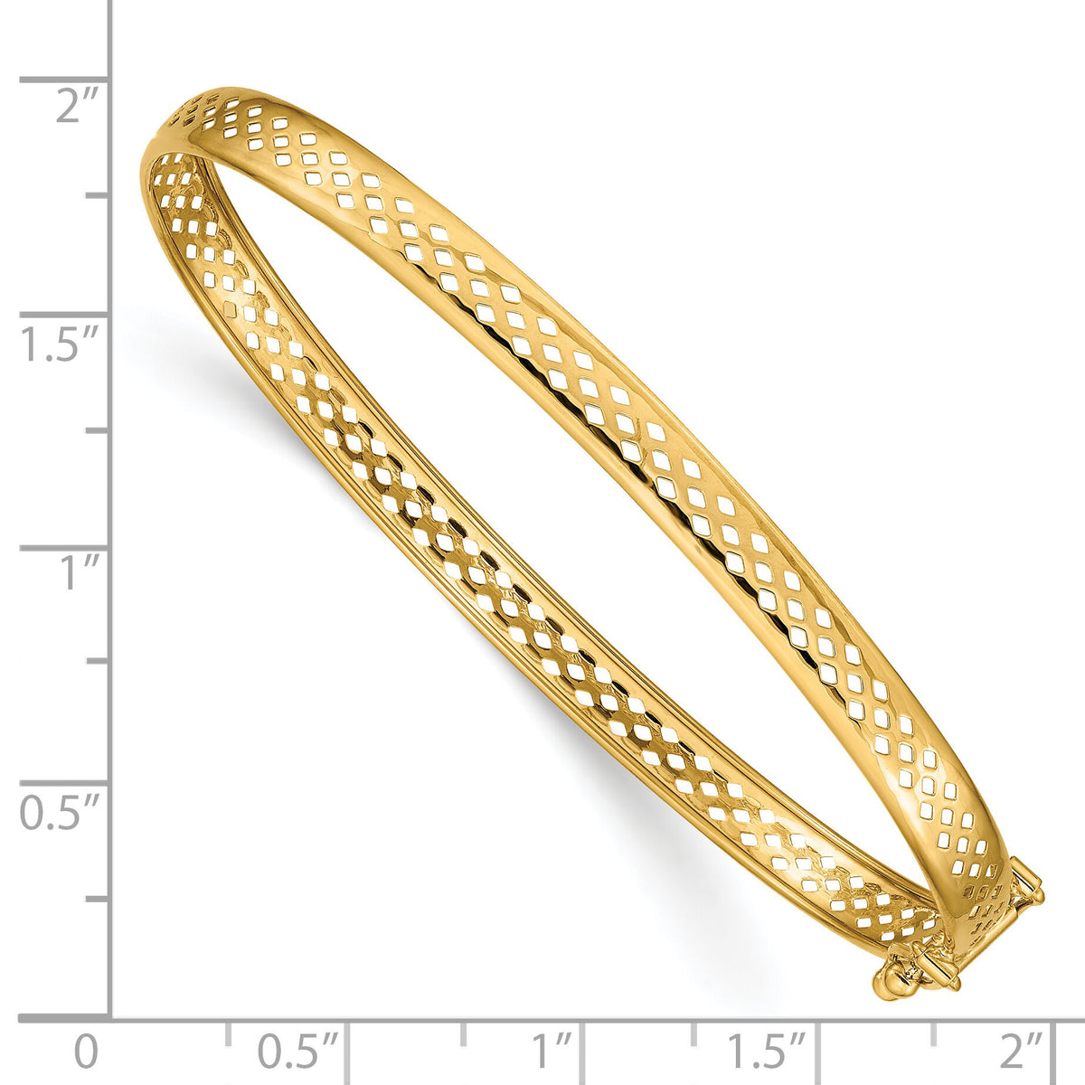 14k Polished Safety Clasp 4.75mm Bangle-DB574