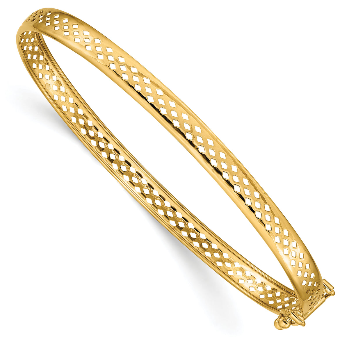 14k Polished Safety Clasp 4.75mm Bangle-DB574