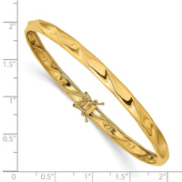 14k Yellow Gold Polished Twisted Flexible Bangle-DB595