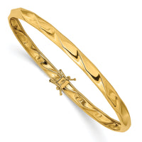 14k Yellow Gold Polished Twisted Flexible Bangle-DB595