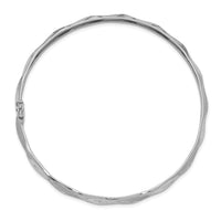 14k White Gold Polished Twisted Flexible Bangle-DB596