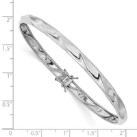 14k White Gold Polished Twisted Flexible Bangle-DB596