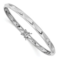 14k White Gold Polished Twisted Flexible Bangle-DB596