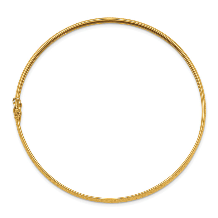 14K Yellow Gold Polished D/C Flexible Bangle-DB598