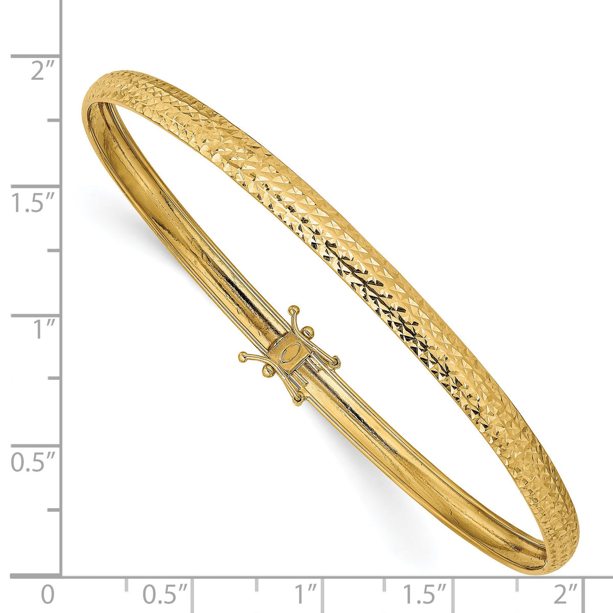 14K Yellow Gold Polished D/C Flexible Bangle-DB598