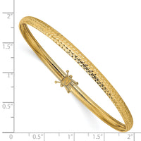 14K Yellow Gold Polished D/C Flexible Bangle-DB598