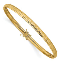 14K Yellow Gold Polished D/C Flexible Bangle-DB598