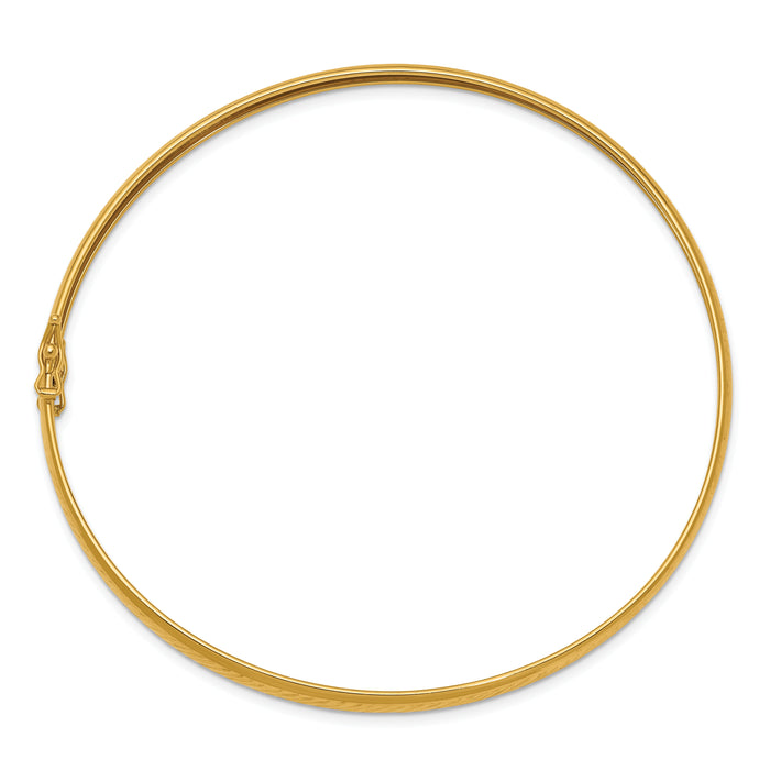 14K Yellow Gold Polished D/C Flexible Bangle-DB599