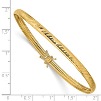 14K Yellow Gold Polished D/C Flexible Bangle-DB599