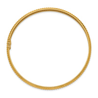 14k Yellow Gold Polished Textured Flexible Bangle-DB601