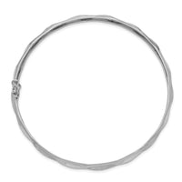 14k White Gold Polished Satin D/C Flexible Bangle-DB605