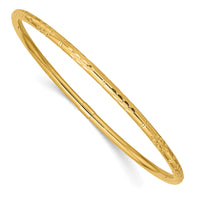 14k Polished Diamond-cut Slip-on Bangle-DB611