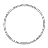 14k White Gold Polished Diamond-cut Slip-on Bangle-DB612