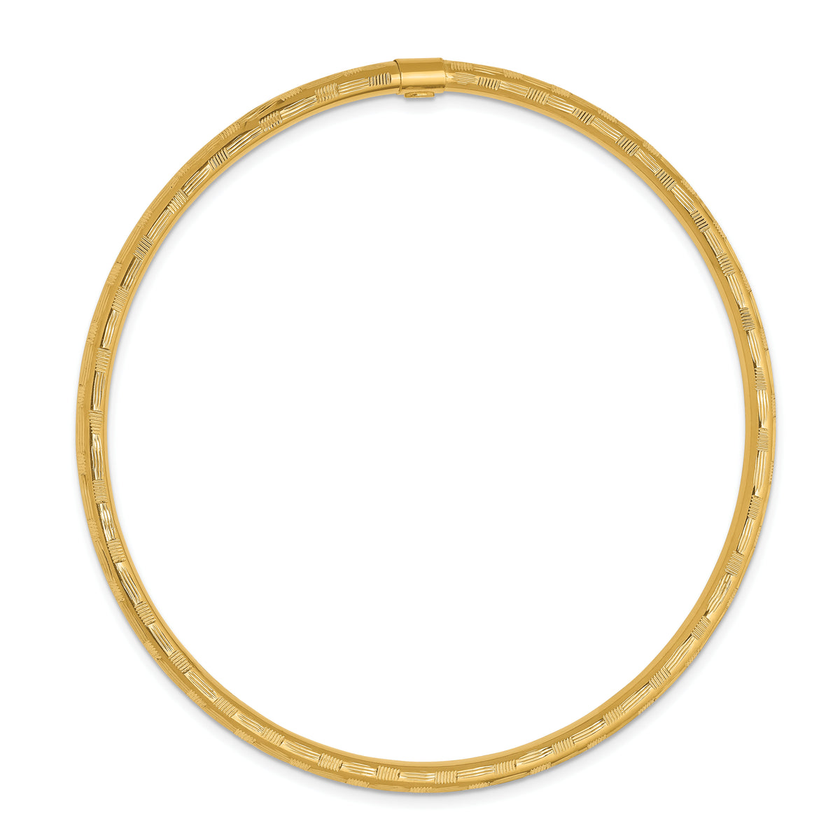 14k Yellow Gold Diamond-cut Slip-on Bangle-DB613