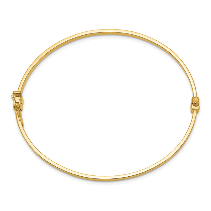 14k Polished Hinged Bangle Bracelet-DB615