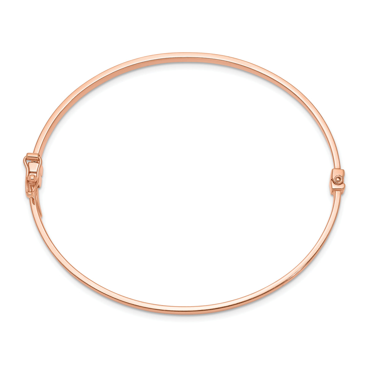14k Rose Gold Polished Hinged Bangle Bracelet-DB617