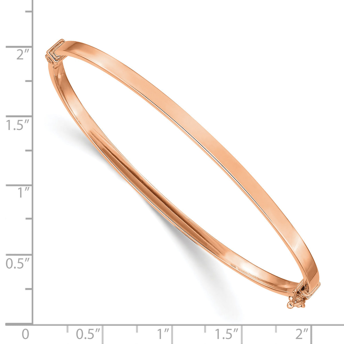 14k Rose Gold Polished Hinged Bangle Bracelet-DB617