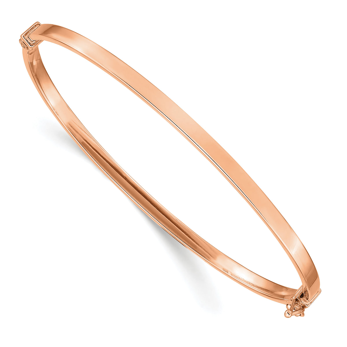 14k Rose Gold Polished Hinged Bangle Bracelet-DB617