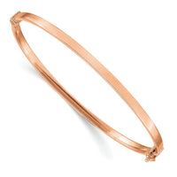 14k Rose Gold Polished Hinged Bangle Bracelet-DB617