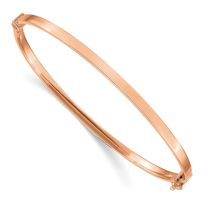 14k Rose Gold Polished Hinged Bangle Bracelet-DB617