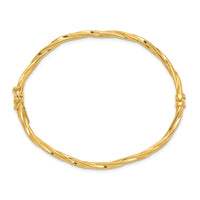 14k Polished Twisted Hinged Bangle Bracelet-DB622