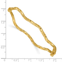 14k Polished Twisted Hinged Bangle Bracelet-DB622