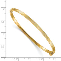 14k Polished Textured Hinged Bangle Bracelet-DB626
