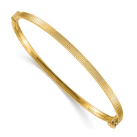 14k Polished Textured Hinged Bangle Bracelet-DB626